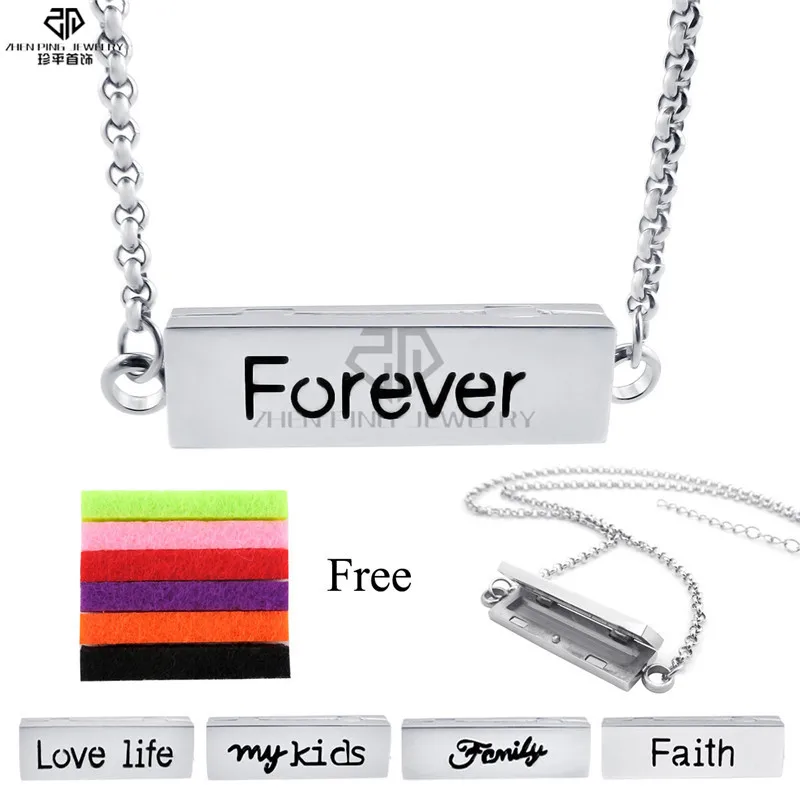 

5MM*10MM*35MM square stainless steel essential oil diffuser locket custom necklace