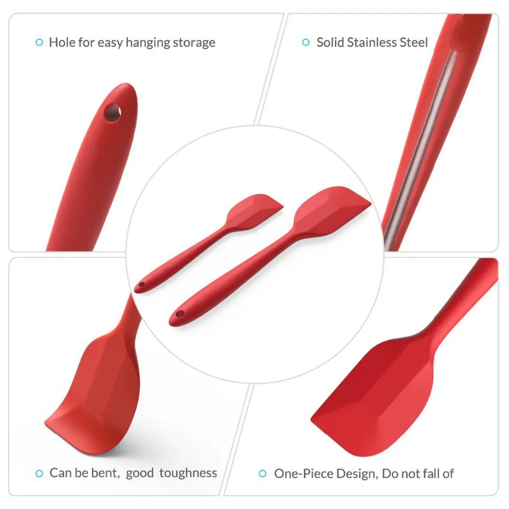 Nonsticky Silicone Spatula Flipper,Baking Spatula Set,Black Spatula