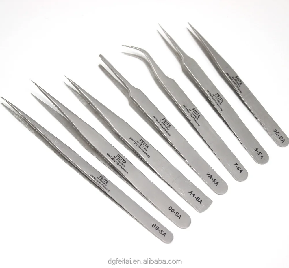 FEITA SA Professional Eyebrow Tweezers Hair Beauty Stainless Steel Slanted Tip Tweezers