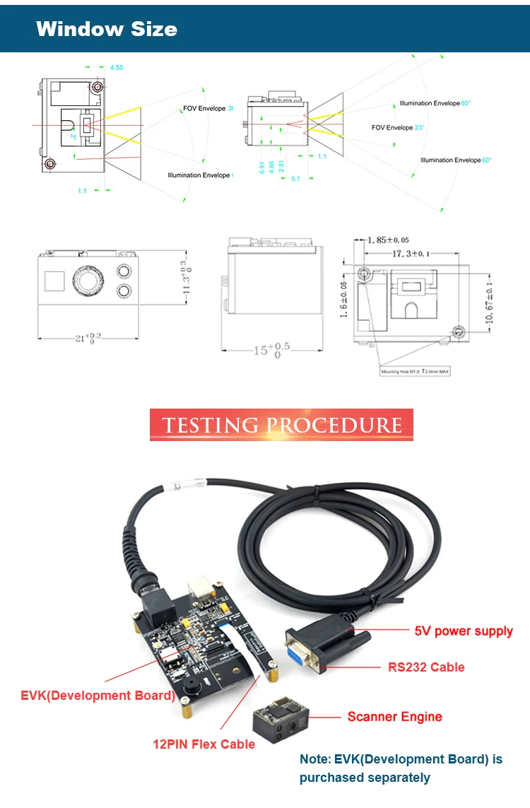 High-precision OEM Scan Engine 1d 2d Arduino Barcode Scanner QR Code Scanner Module