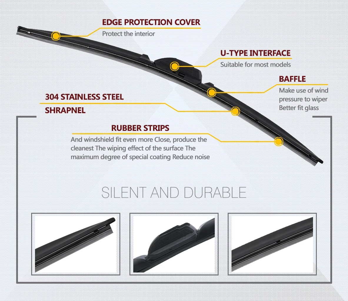 Car Wiper Blade Manufacturer Supply Oem Windshield Glass Window Wiper