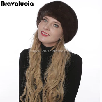 Winter Women Beanies Pompon Fur Hats Fashion Natural Mink Fur Caps