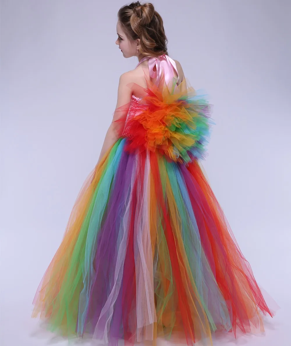 Радужное платье для девочки