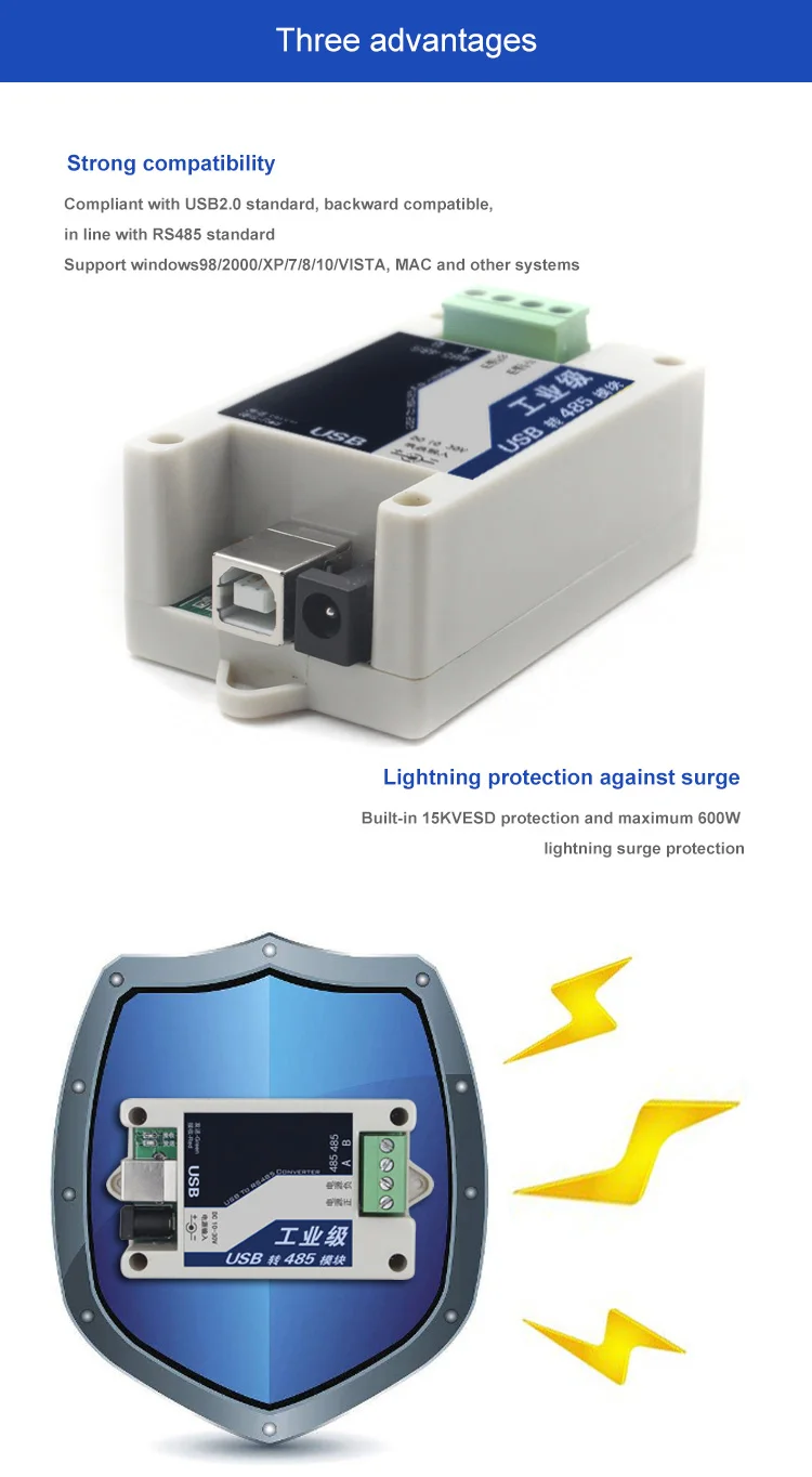 Industrial grade usb rs485 converter usb to rs485 converter adapter