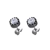 95388 XuPing women synthetic cz 316l stainless steel earrings+black gun color hip hop cubic zirconia stud earring
