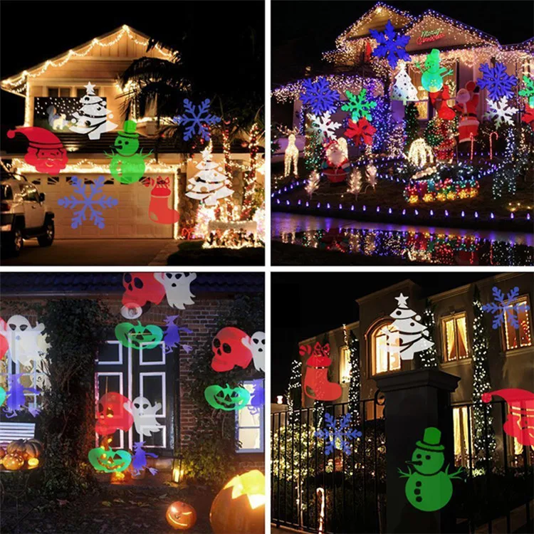 XHD0412 Waterproof Outdoor LED Stage Lights 12 Patterns Laser Projector lamp Christmas Decoration Garden Lamp