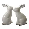 White bunny rabbit easter spring decoration figurine