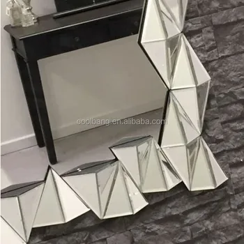 Elegant With Triangle Edge Beveled Wall Mirror For Elegant With Triangle Edge Beveled Wall Mirror For