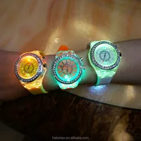 

Geneva glow silicone personality water diamond British men's fashion LED night light watch wholesale