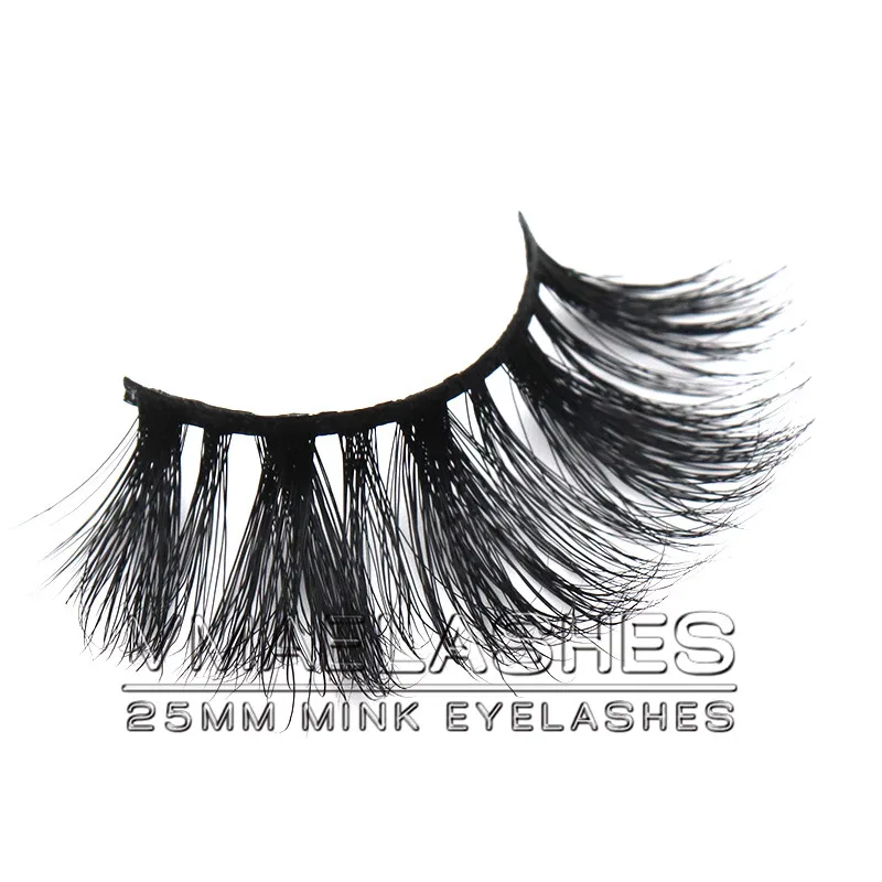 

Vmae Private Label handmade 100% glossy vital Siberian Eye lashes Strips 5D 25MM Long Fluffy Wholesale Mink Eyelashes Extension