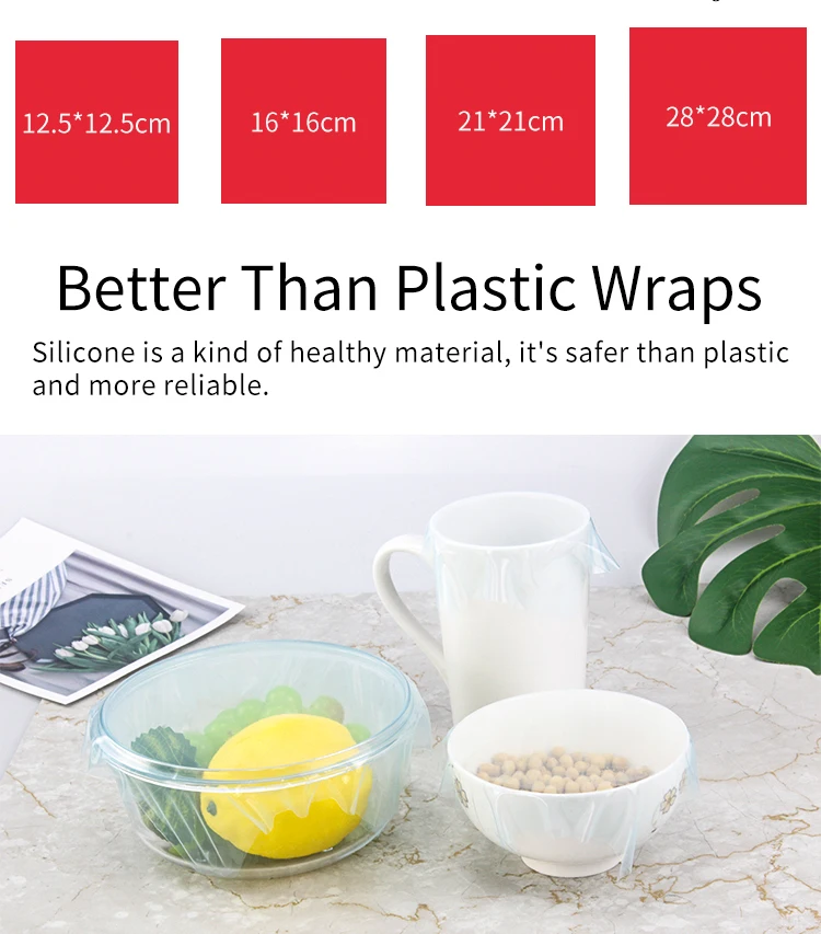 Newly Developed Reusable Wraps Film Microwave Silicon Food Cover