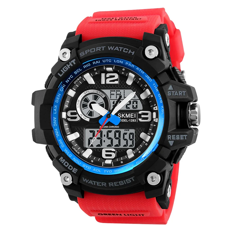 

Skmei Original 1283 Sport Analog Digital Chronograph Dual Time Functions Wrist Men Watch