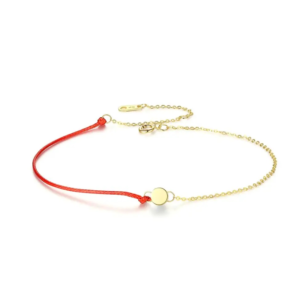 

GEM&TIME Red String Bracelet Women14K Gold Chain Bracelet Yellow Chain 14k Gold Bracelet