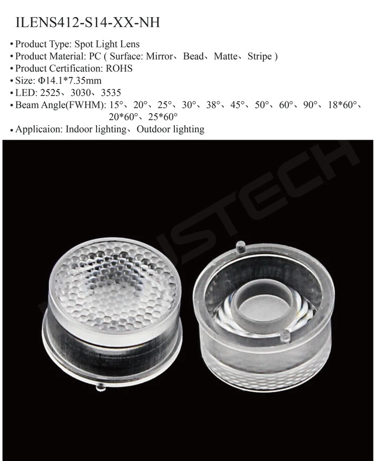 ILENSTECH 14mm 3535 3528 smd led lens focusing led secondary optics