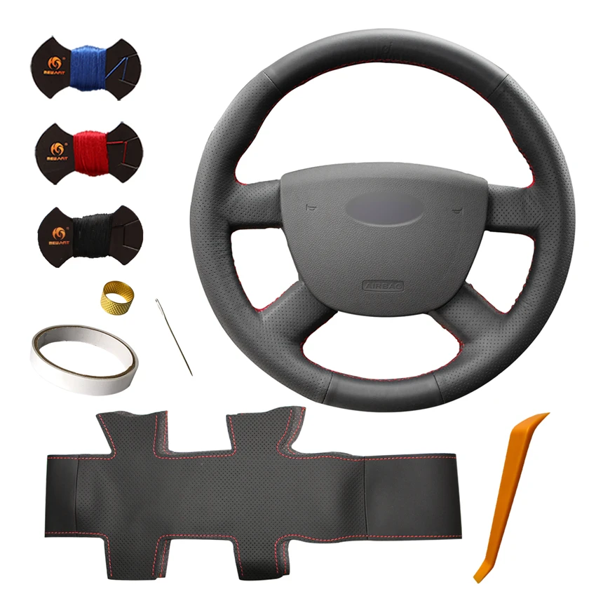 

Hand Sewing Artificial Leather Steering Wheel Cover for Ford Kuga Focus 2 C-MAX Ford Transit 2005 2006 2007 2008 2009 2010 2011