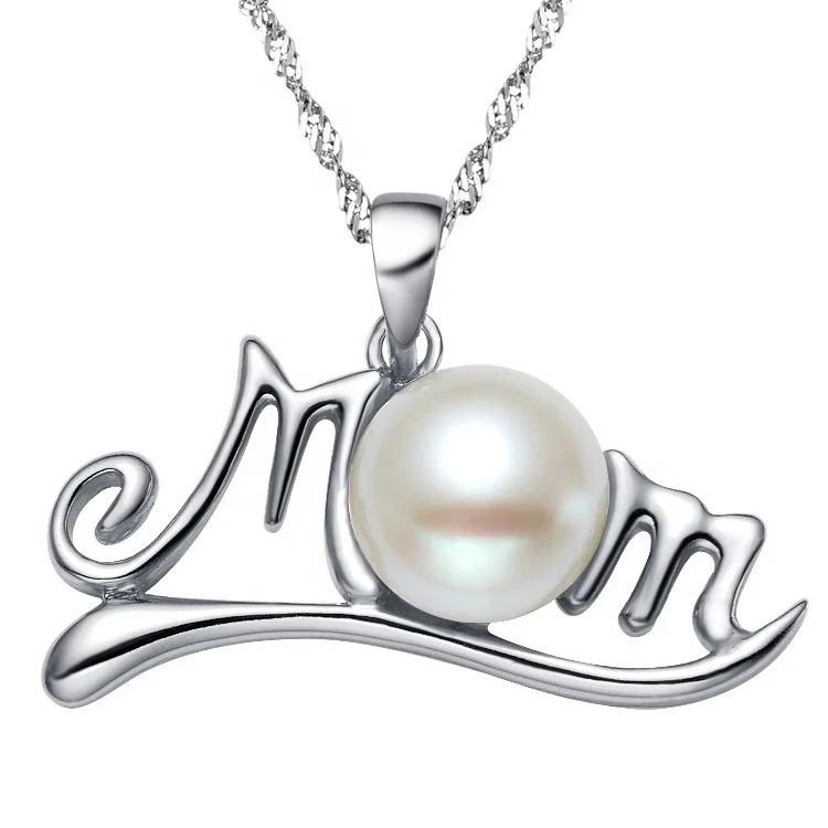 

Caoshi New Fashion Gifts For Mom Man-Made Pearl Necklace 925 Silver Pearl Necklace, Silver color