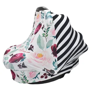 Image of Multi-Colour Nursing Cover Multifunction Carseat Canopy Stretchy Baby Carseat Cover