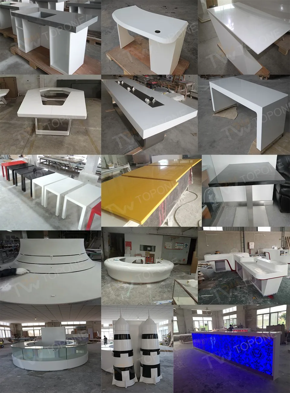 factory price high quality modern beauty salon reception desk design