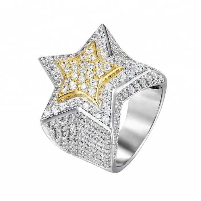 

Miss Jewelry New Designs Diamond Drill Bit Engagement Gold Star Ring for Girls, 14k/18gold;rose gold;white gold;gun-black