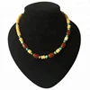 Wholesale cheap necklace gemstone beaded necklace(yellow jade,turquoise,agate)