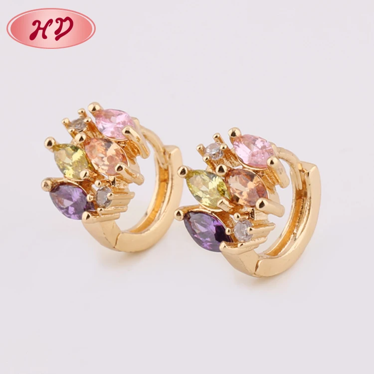 

New Fashion Wedding Colorful Fancy Design 18K Rose Gold Earring