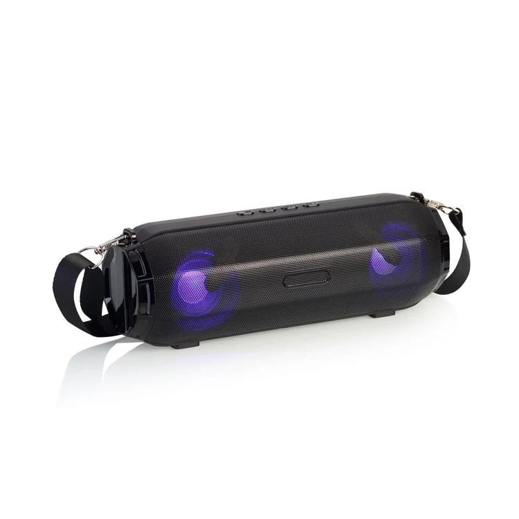 

Outdoor Wireless Portable LED Music Mini Bluetooths with FM AUX TF Speaker LED lights Lanyard Portable speakers, Gold, black , grey