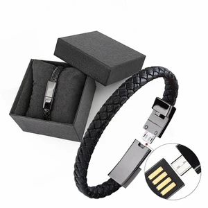 Top Sale Leather Usb Classic Bracelet Fast Charger Zinc alloy Transmission Date Cable for iPhone Samsung Xiaom Huwei Oppo Type C