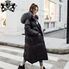 Janefur wholesale winter big raccoon fur collar duck down waterproof padded shiny goose bubble jacket women puffer down coat