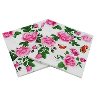 

Floral Paper Napkins Flower Festive & Party Tissue Napkins Decoupage Decoration Paper 33*33cm