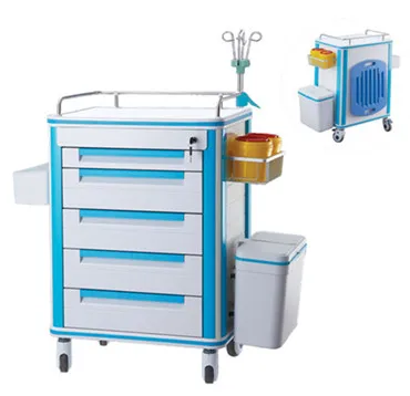 Mobile first aid trolley cart in hospital medical emergency trolley
