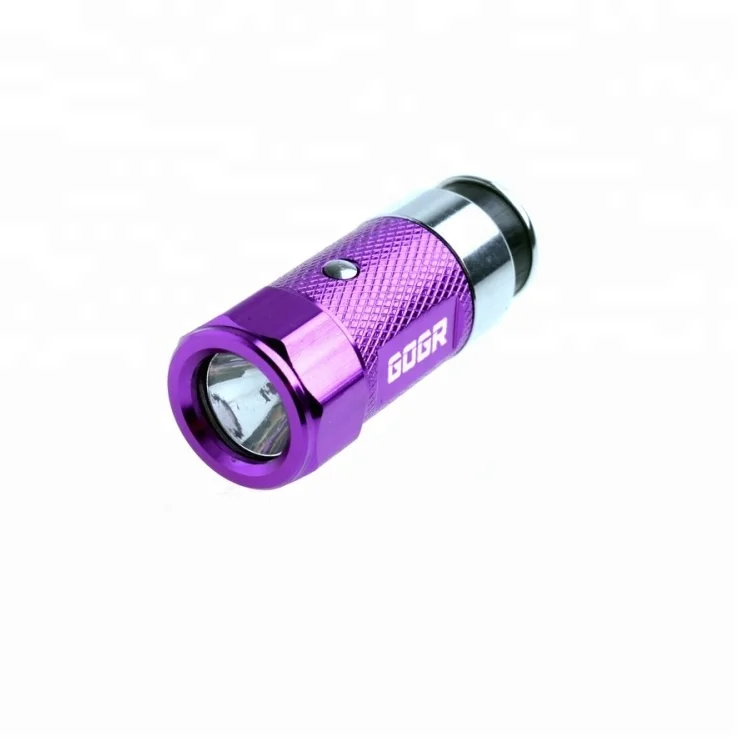 Mini Car Cigarette Lighter Socket Led Flashlight Rechargeable Torch