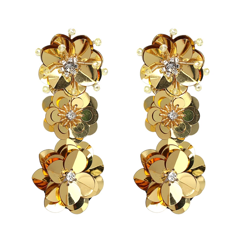 

JuJia Stock Fashion Charm Flower Big Maxi Earrings Resin Long Dangle Statement Earrings For Women Jewelry Brincos, Picture