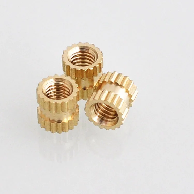 M2 M2.5 M3 M6 M8 Rohs Knurled Brass Insert Embedded Nut For Plastics