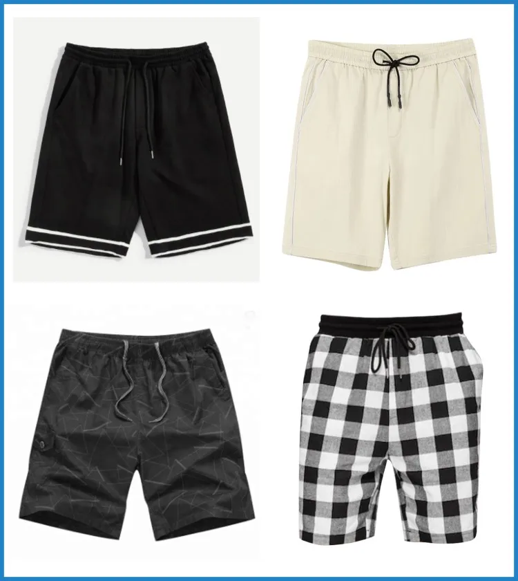 Summer Men's Short Pants Pure Color Straight Short Pants Men Beach
