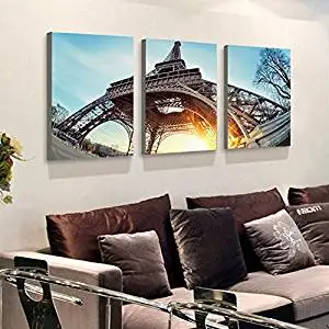 Buy Xuanyi Art 3 Panel Eiffel Tower Cuadros Canvas Art Painting Pictures Wall Art Home Decor For Living Room Prints On Canvas With Inner Wood Frame Ready To Hang Directly Ems 6 8 Working Day