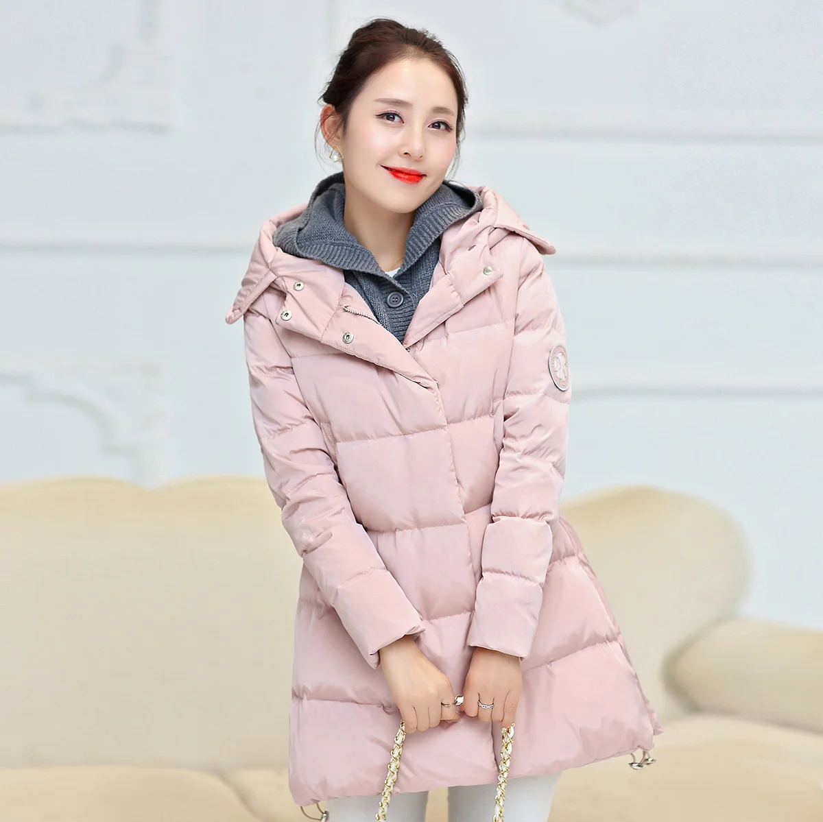 HOT maternity clothing maternity autumn winter wadded jacket knit hooded fashion thickening maternity outwear cotton padded