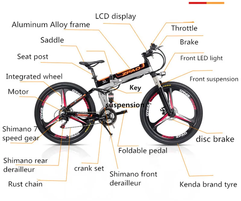 26 inch Hidden Battery 350W China Electric Bikes With Disc Brake