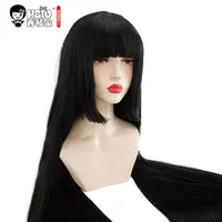 

[Free sample] HSIU yumeko jabami Cosplay custom Wig kakegurui Black three-knife synthetic Hair Wigs high quality wig vendors