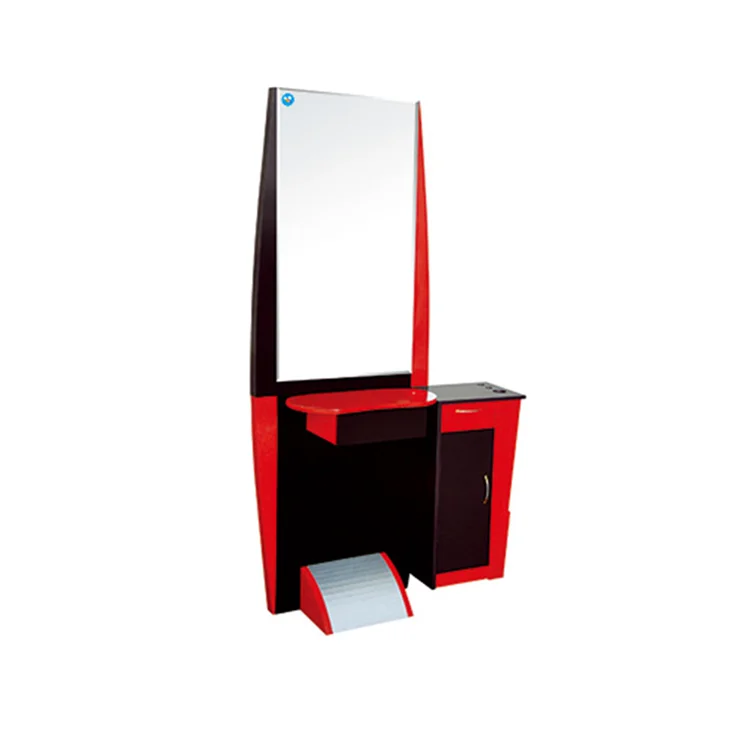 

Beauty barber furniture equipment hair salon mirror station, Silver