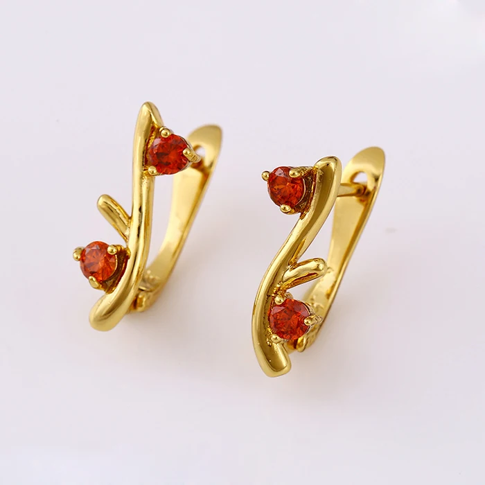 

24975 xuping elegant jewelry, 24K gold plated copper alloy charming clip-on earrings for ladies