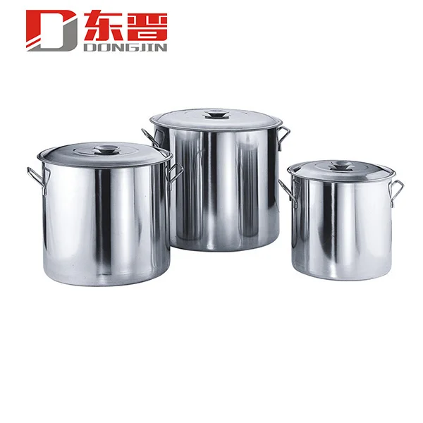 

1.0mm Thickness Stainless Steel Stock Cooking Pot For Restaurant Kitchenware