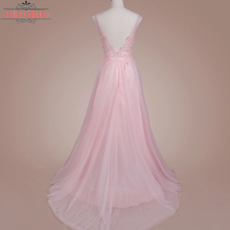 Pink Net Long Evening Western Gowns 
