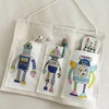 robot cartoon kid fabric wall hanging storage pocket