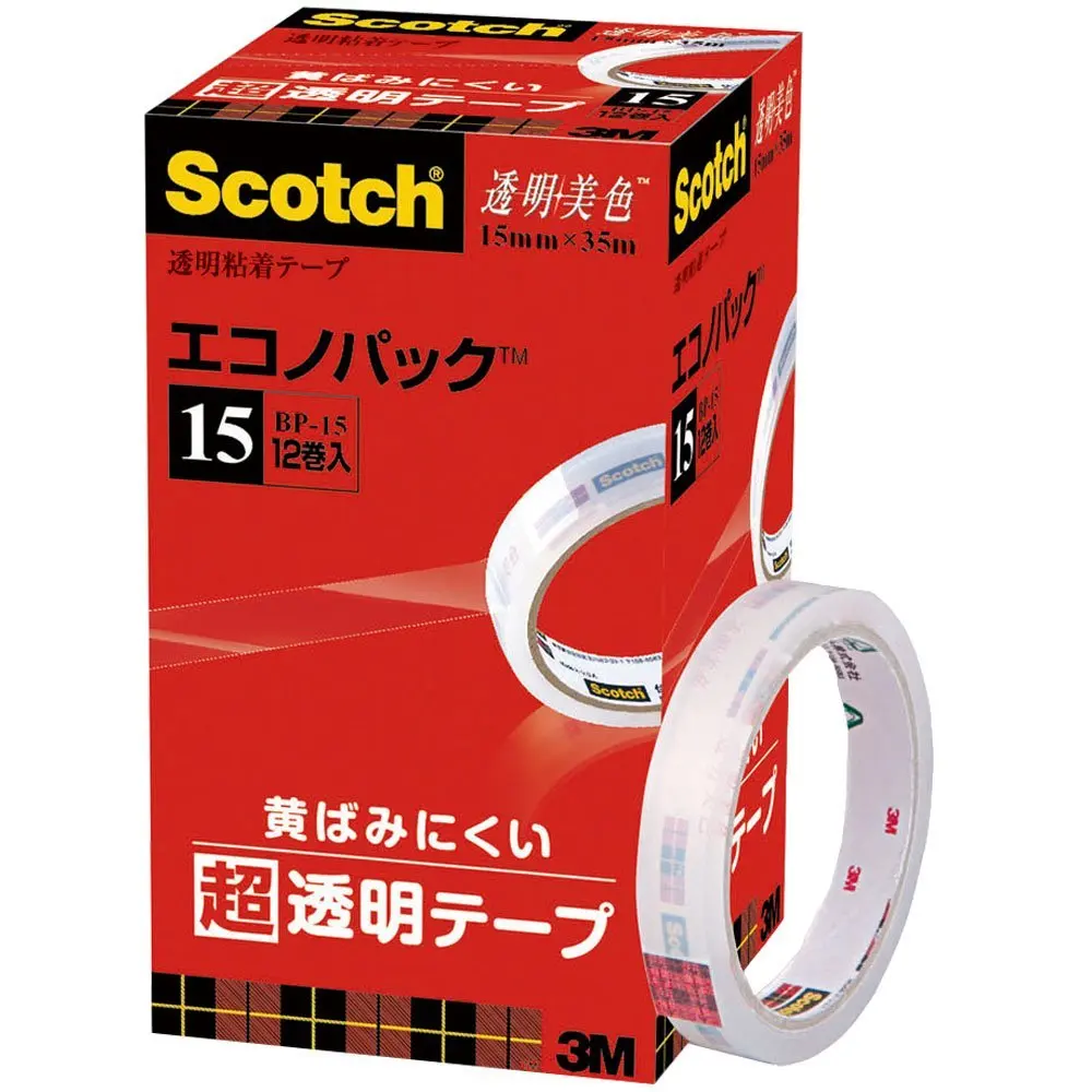 Sumitomo (3M) Scotch (R) transparent beauty color (TM) Econo Pack (TM) product series <35m Makimakishin 76mm> 15mm x 35m 12 Volume Pack BP-15 (japan import)