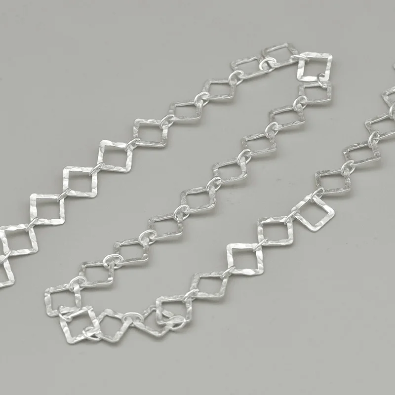 Sterling Silver Findings Square Loops Chains 925 For Jewelry Making