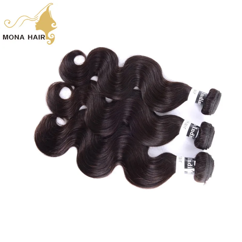 

Free sample 3 Bundles Wholesale Indian Hair Weave Body Wave 100% Virgin Indian hair, Natural 1b