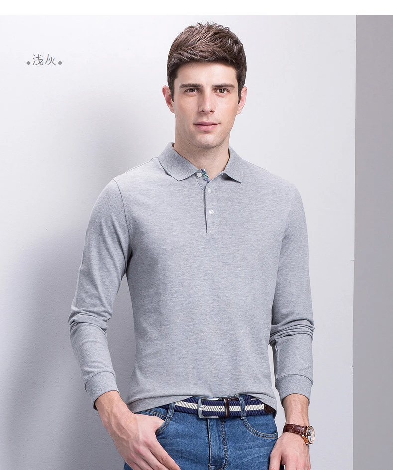 

Autumn winter wearing long sleeve polo t shirt men long sleeves tshirt, Any color