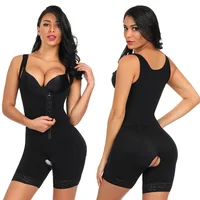 

High Quantity Women Black Large Size Waist Control Body Shaper Wide Straps Bodysuit Anti-Curling Tight Fit Slimming Bodysuit