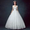 Z11676A V Neck Lace Ball Gown Wedding Dresses 2018 Sleeveless Embroidery Beaded Vintage Bridal Gown