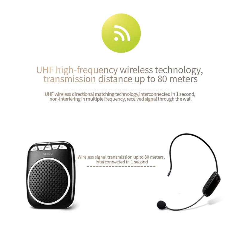 Shidu Professional Wireless Voice Amplifier Mini Uhf Speaker - Buy Uhf